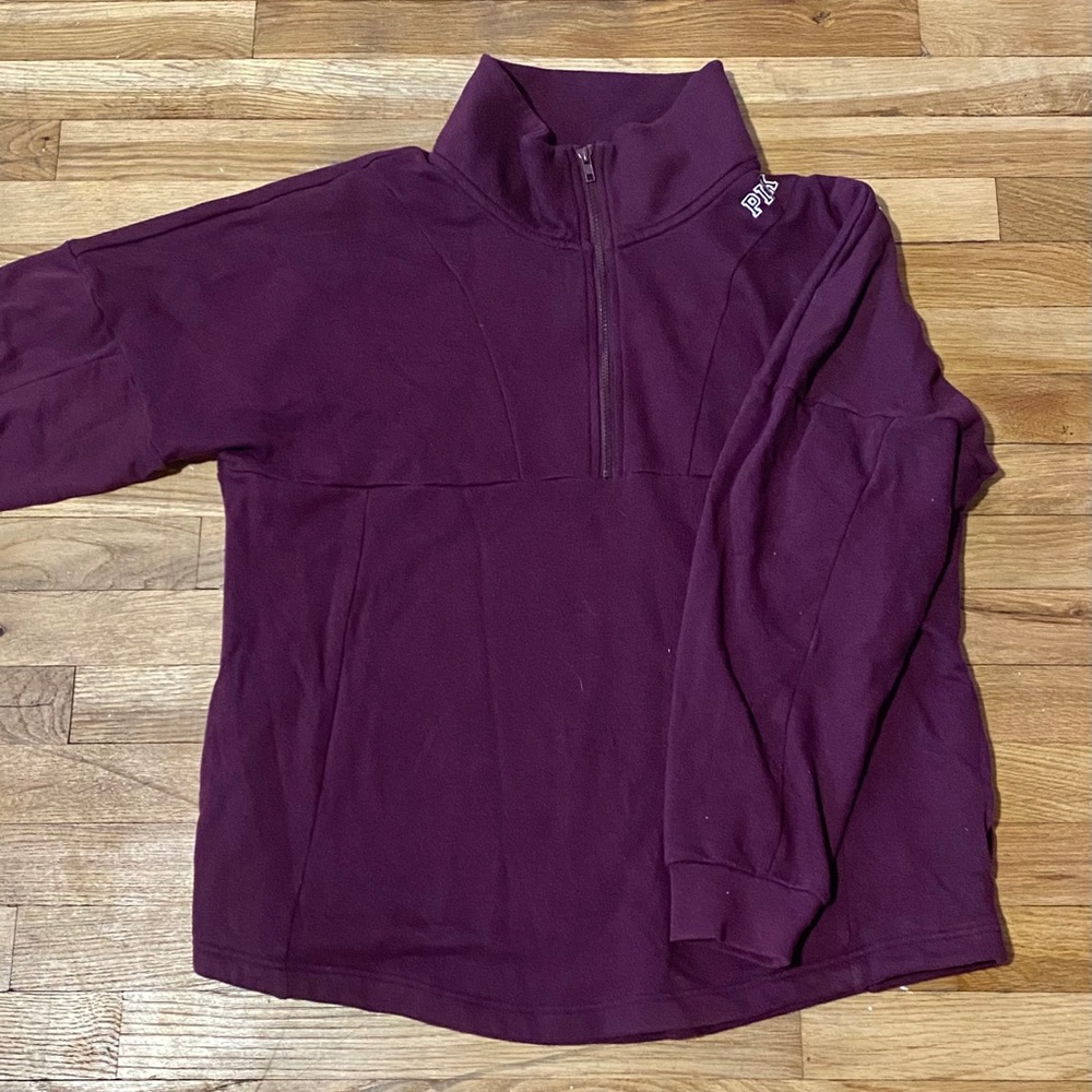 Quarter zip up vs pink sweatshirt
